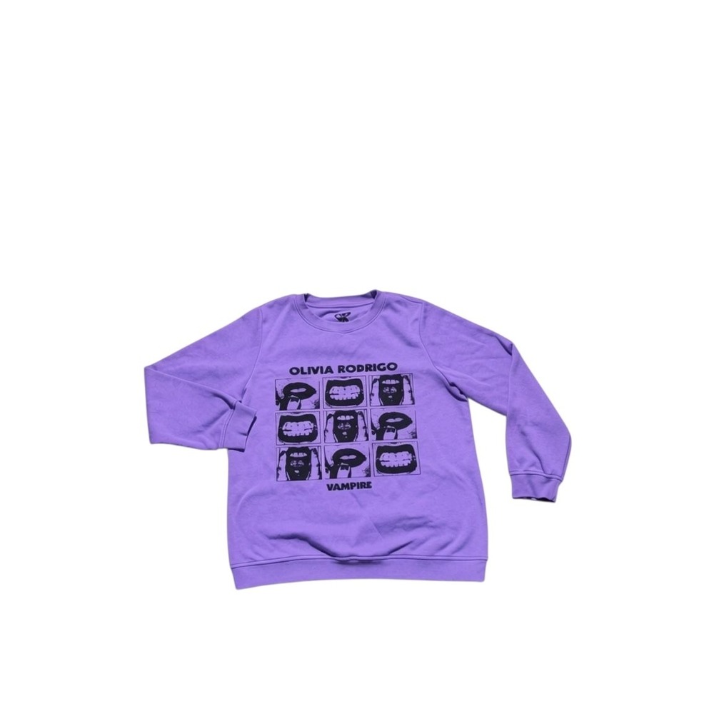 Olivia Rodrigo Vampire Purple Crewneck Sweatshirt Graphic Pop Music Merch XL